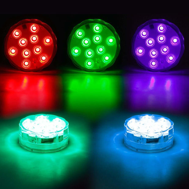 4Pcs RGB Swimming Pool Lights with Remote