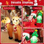 7.2 Feet Christmas Inflatable Santa Claus Sleigh & Reindeer