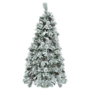 "6FT Pre-Lit Snow Flocked Christmas Tree with Pine Cones | Artificial Xmas Tree with 250 Multi-Color LED Lights & 11 Flashing Modes"