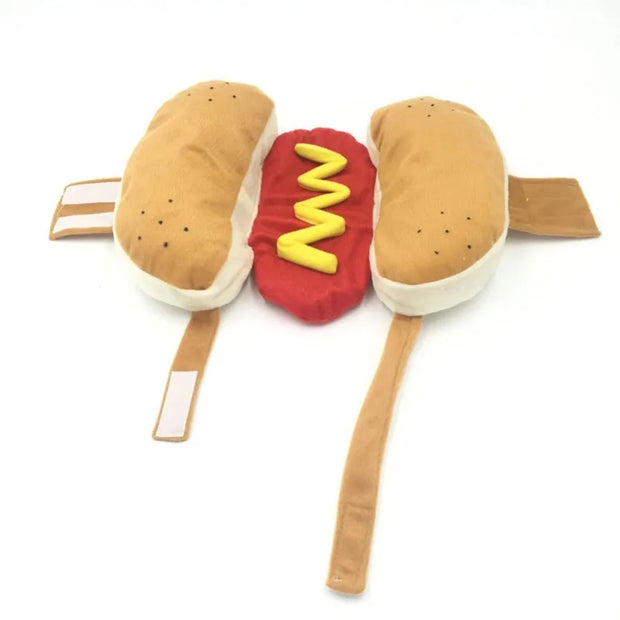 HOTDOG Halloween Costume, Hot Dog Shaped  Adjustable Clothes Pet Apparel Dressing up Party Costume