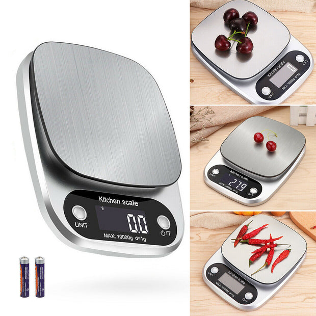 Digital Kitchen Food Diet Scale Kitchen Essential LCD Display Screen Stainless Steel