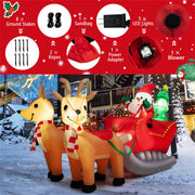 7.2 Feet Christmas Inflatable Santa Claus Sleigh & Reindeer