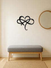 Minimalist Heart Love Wall Art - Modern Metal Iron Decor, Abstract Heart Design for Living Room, Bedroom, Bathroom & Kitchen"
