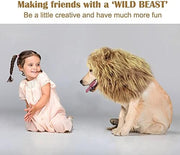 Lion Mane Wig for Dogs with Ears, Funny Pet Costumes for Halloween Christmas