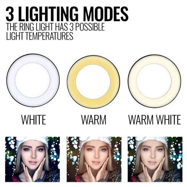 LED Ring Light with Stand for Makeup Photography Video for Iphone Selfie Stream