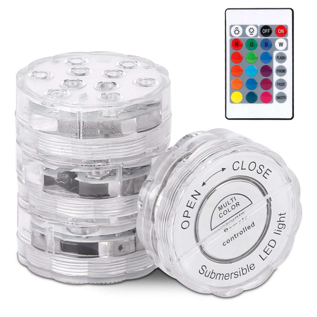 4Pcs RGB Swimming Pool Lights with Remote