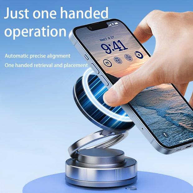 360° Rotatable Magnetic Phone Holder for Car, Foldable & Extendable Phone Stand