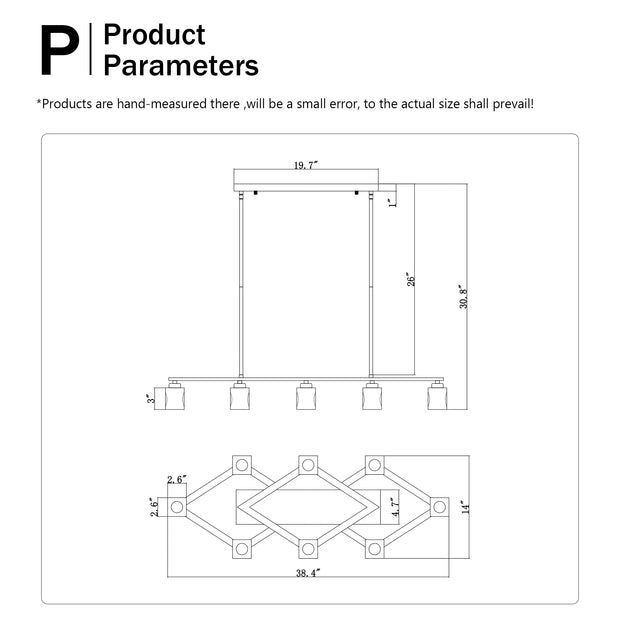 Matte Black Crystal Chandelier For Dining Room