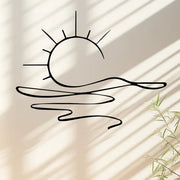 Minimalist Sunrise Wall Art - Modern Metal Iron Decor, Abstract Sun Line Design for Living Room, Bedroom, Bathroom & Kitchen