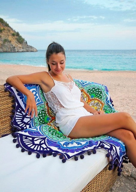 Yoga Round Tassel Towel Mat 60 diameter