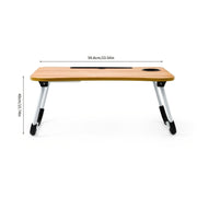 "Folding Metal Desk Bed with Storage, Cup Holder & Tablet Holder | Space-Saving Multi-Functional Furniture"