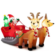 7.2 Feet Christmas Inflatable Santa Claus Sleigh & Reindeer