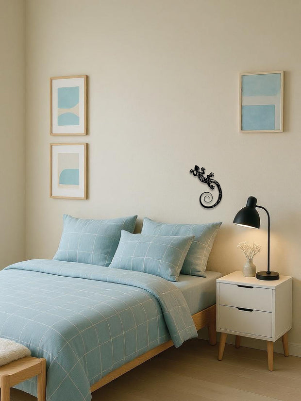 Minimalist Gecko Wall Art - Modern Metal Iron Decor, Abstract Gecko Line Design for Living Room, Bedroom, Bathroom & Kitchen"