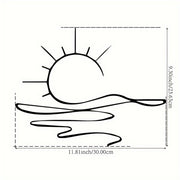 Minimalist Sunrise Wall Art - Modern Metal Iron Decor, Abstract Sun Line Design for Living Room, Bedroom, Bathroom & Kitchen