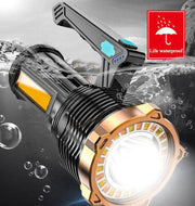 Rechargeable LED Flashlight 8-Modes Searchlight