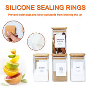 18Pcs Square Spice Jars For Salt Seasoning