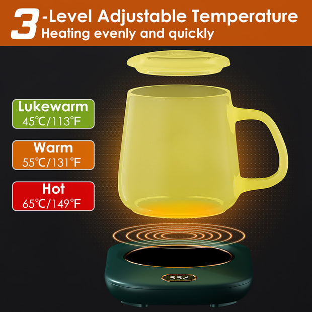 1Pc Electric Coffee Mug Warmer For Desk Auto Shut Off USB Tea Milk Beverage Cup Heater Heating Plate For Office Home 3 Temperature Setting