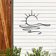 Minimalist Sunrise Wall Art - Modern Metal Iron Decor, Abstract Sun Line Design for Living Room, Bedroom, Bathroom & Kitchen