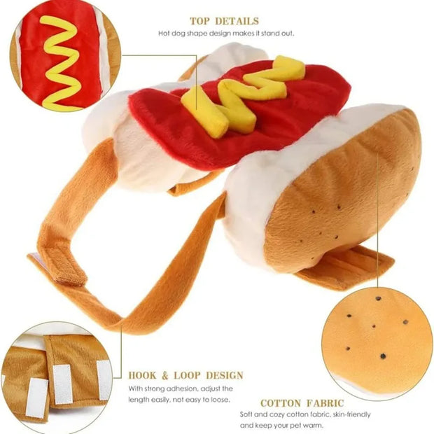 HOTDOG Halloween Costume, Hot Dog Shaped  Adjustable Clothes Pet Apparel Dressing up Party Costume