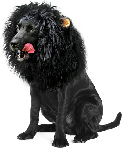 Lion Mane Wig for Dogs with Ears, Funny Pet Costumes for Halloween Christmas Medium to Large Breed