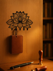 1pc Metal Wall-Mounted Lotus Flower Coat Rack, Modern Decorative Hooks For Jackets, Hats & Bags