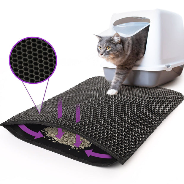 Kitty Cat Litterbox Mat Trapping Honeycomb