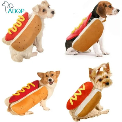 HOTDOG Halloween Costume, Hot Dog Shaped  Adjustable Clothes Pet Apparel Dressing up Party Costume
