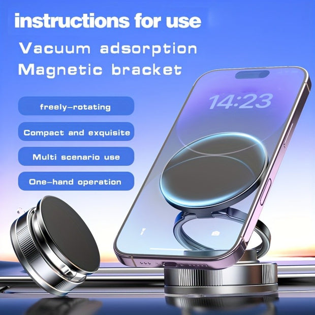 360° Rotatable Magnetic Phone Holder for Car, Foldable & Extendable Phone Stand