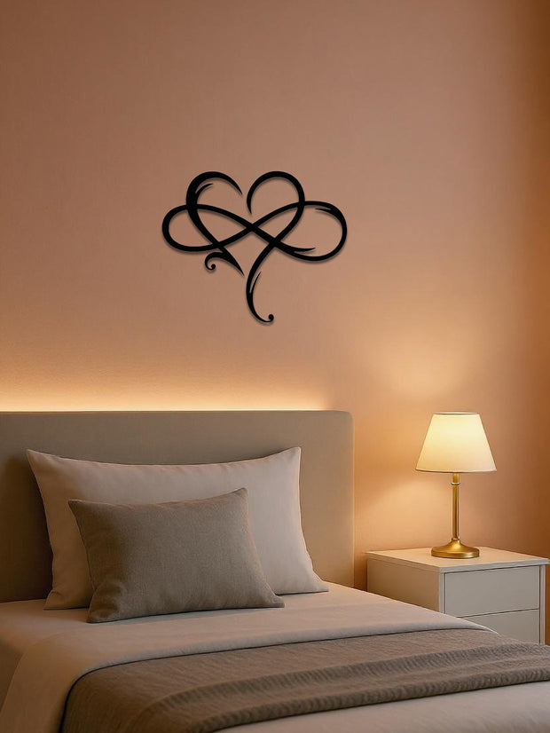 Minimalist Heart Love Wall Art - Modern Metal Iron Decor, Abstract Heart Design for Living Room, Bedroom, Bathroom & Kitchen"