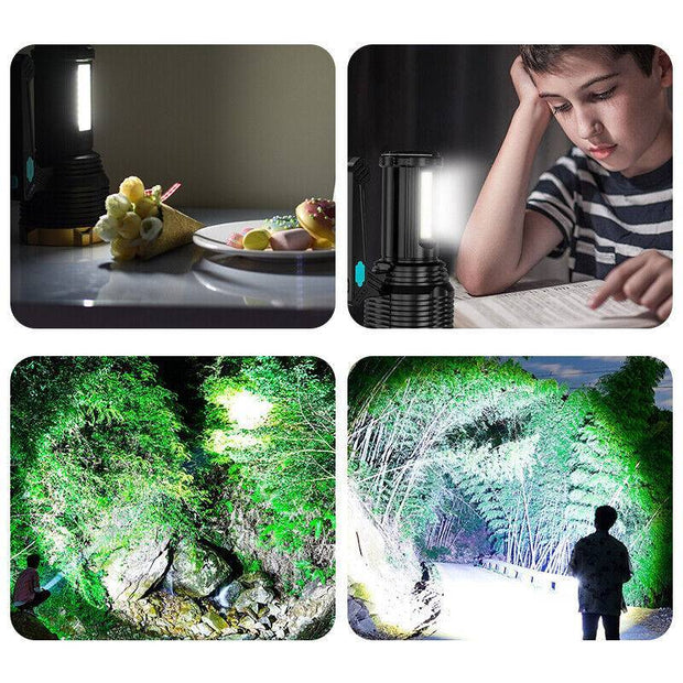 Rechargeable LED Flashlight 8-Modes Searchlight