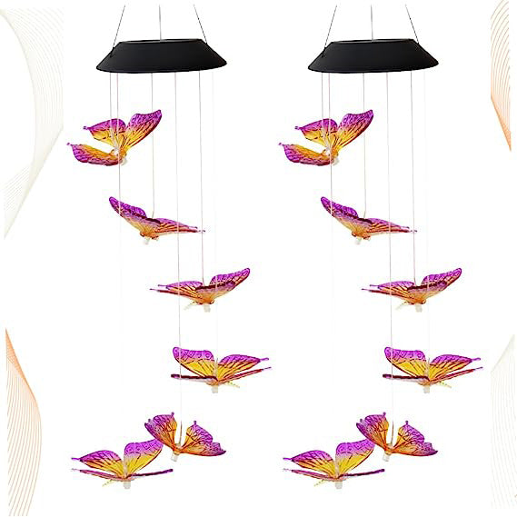 BEAUTIFUL Solar Butterfly Wind Chime Light