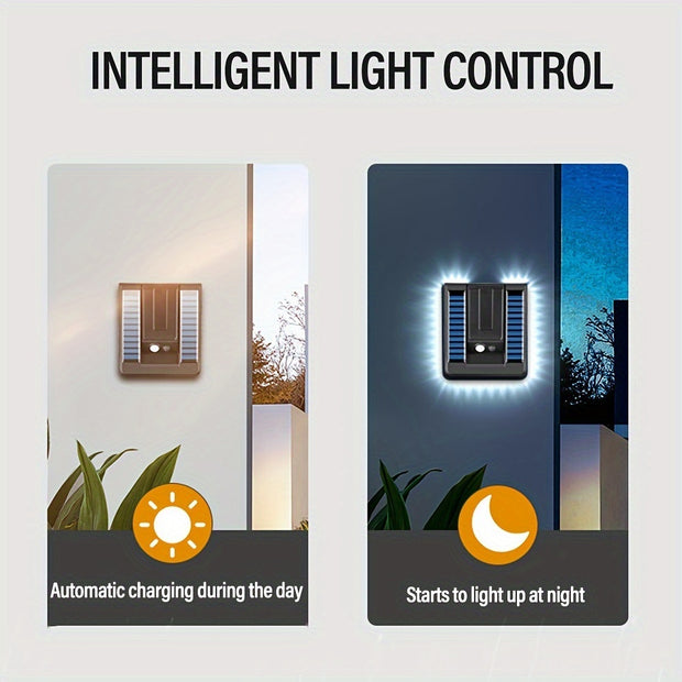 Solar Motion Sensor Outdoor Sconce Lights,LED Waterproof Dusk To Dawn Solar Patio Light,Wireless Modern Wall Mount Gadget Lamp Black For Porch Patio Garage House