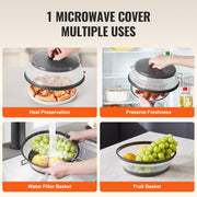 2PCS Microwave Splatter Covers 10.4Collapsible Microwave Food Lid