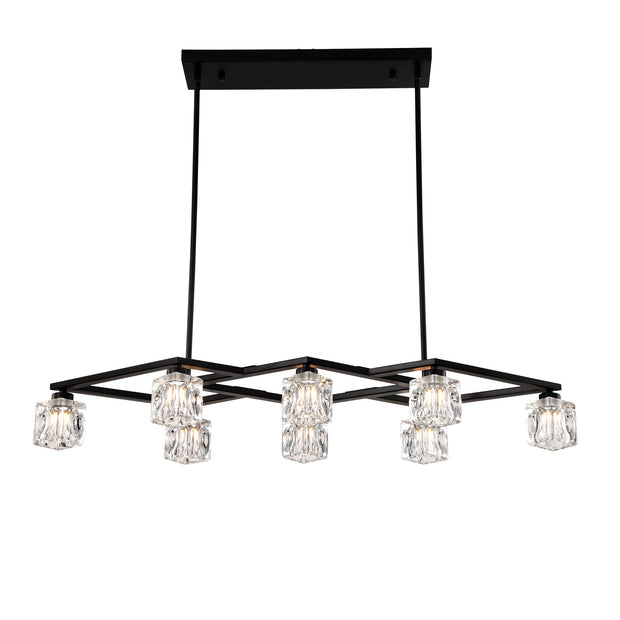 Matte Black Crystal Chandelier For Dining Room