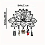 1pc Metal Wall-Mounted Lotus Flower Coat Rack, Modern Decorative Hooks For Jackets, Hats & Bags