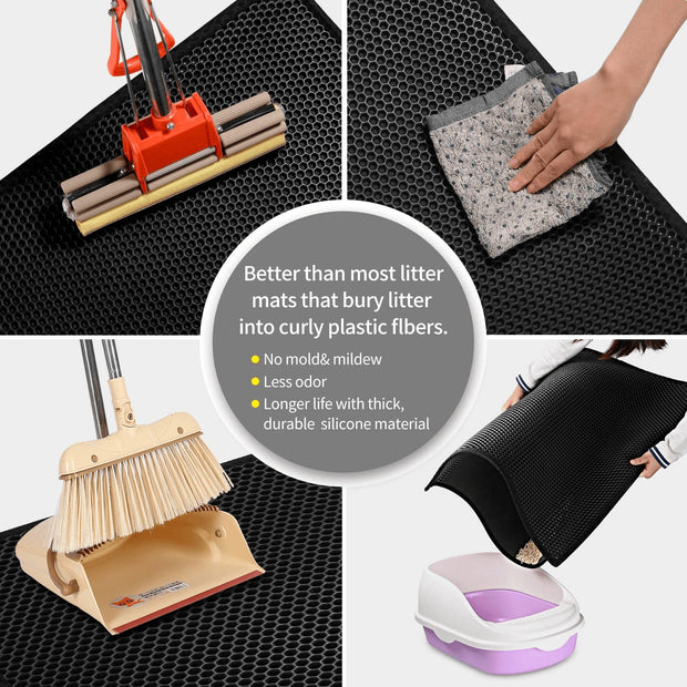 Kitty Cat Litterbox Mat Trapping Honeycomb