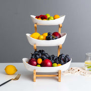 3-Tiers Wooden Fruit Bowl Rack