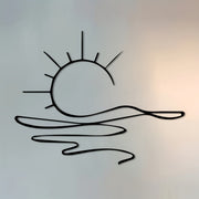 Minimalist Sunrise Wall Art - Modern Metal Iron Decor, Abstract Sun Line Design for Living Room, Bedroom, Bathroom & Kitchen
