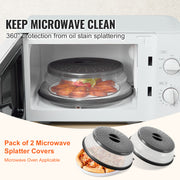 2PCS Microwave Splatter Covers 10.4Collapsible Microwave Food Lid